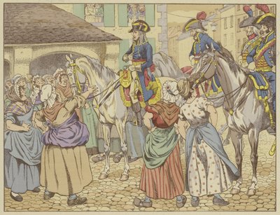 In Paris im Jahr 1795 während einer Hungersnot warf eine Fischfrau Napoleon vor, auf Kosten des Volkes fett zu werden. Lächelnd antwortete er: Schauen Sie mich an und sagen Sie, wer von uns beiden der Dickere ist? von Onfray de Breville Job