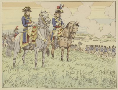 Napoleon und General Louis Desaix in der Schlacht von Marengo, 24. Juni 1800 von Onfray de Breville Job