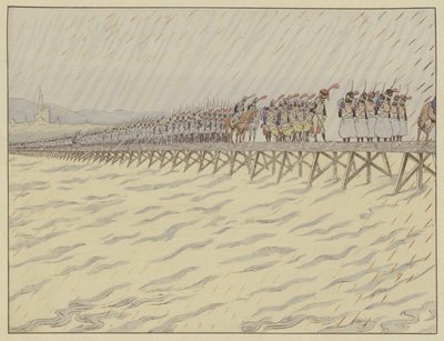Napoleon und seine Armee überqueren den Rhein bei Kehl, 1. Oktober 1805 von Onfray de Breville Job