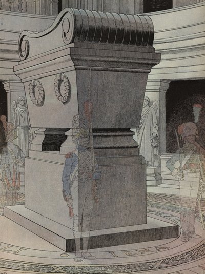 Napoleons Grabmal in Les Invalides, Paris, bewacht von Phantom-Soldaten von Onfray de Breville Job