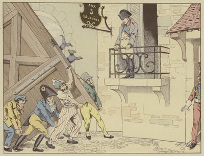 Die Stadt Grenoble öffnet Napoleon bei seiner Rückkehr aus dem Exil auf Elba die Tore, 7. März 1815 von Onfray de Breville Job
