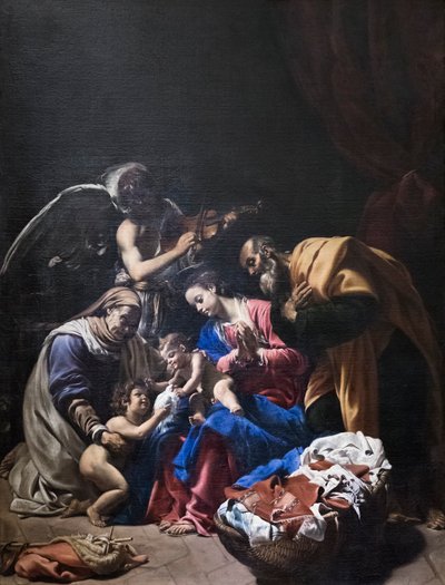 Heilige Familie mit der heiligen Elisabeth, dem heiligen Johannes dem Täufer und einem Engel von Orazio Borgianni