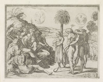 Josef erzählt seinen Brüdern seine Träume (Serie: Gemälde in der Loggia von Raffael) von Orazio Borgianni