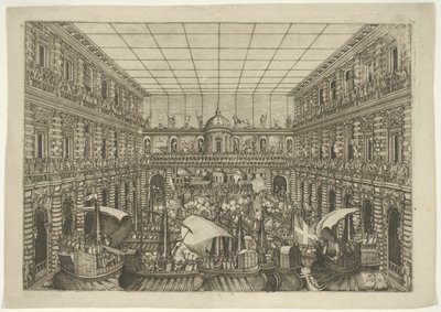 Naumachie im Hof des Palazzo Pitti von Orazio Scarabelli
