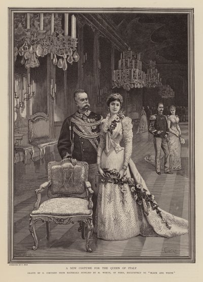 Neues Kleid für Margherita von Savoyen, Königin von Italien von Oreste Cortazzo