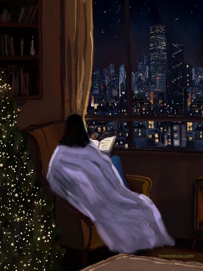 Gemütliche Weihnachtsstadt Nacht von Osheensgallery
