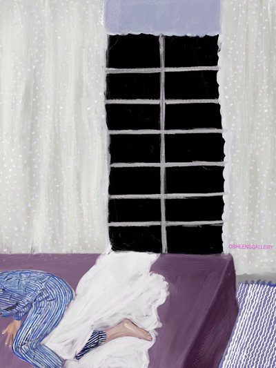 Friedlicher Schlaf am Fenster von Osheensgallery