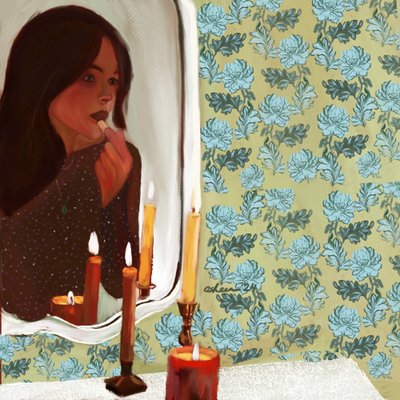 Kerzenlicht-Reflexion der Frau von Osheensgallery