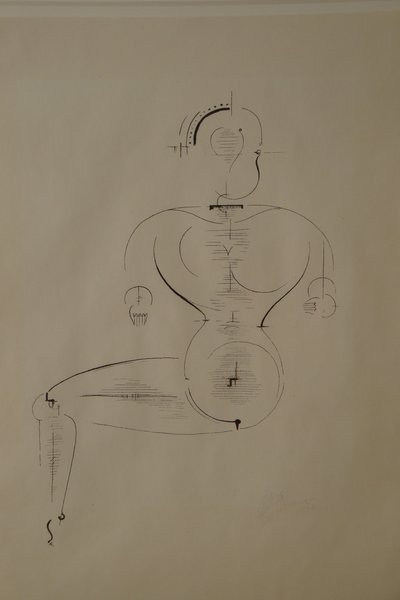 Figur von der Seite: Figur H2 sitzend, 1921 von Oskar Schlemmer