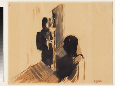 Gruppe im Innenraum von Oskar Schlemmer