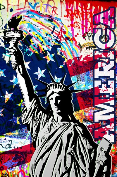 Amerikanische Freiheit Graffiti von Osvaldo Russo