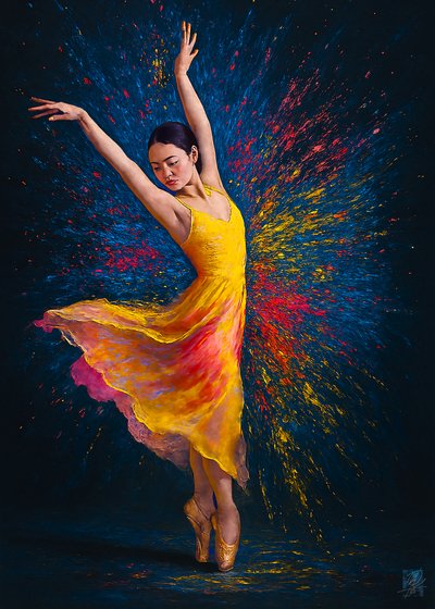 Bunte Balletttänzerin von Osvaldo Russo