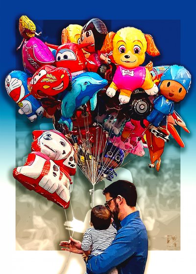 Glücklicher Vater Baby Ballons von Osvaldo Russo