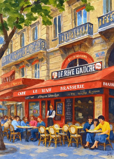 Lebhaftes Pariser Café von Osvaldo Russo