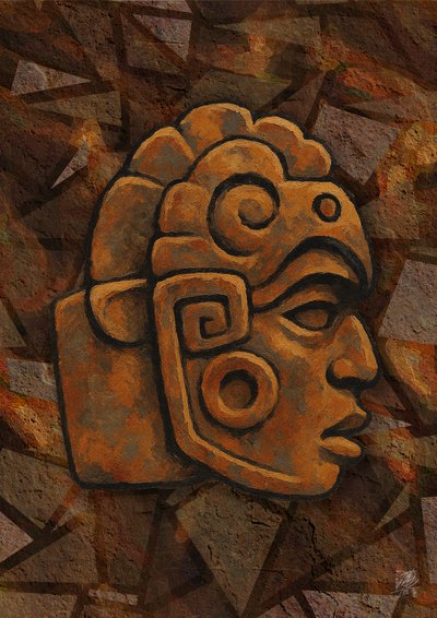 Maya-Stein-Kopf von Osvaldo Russo