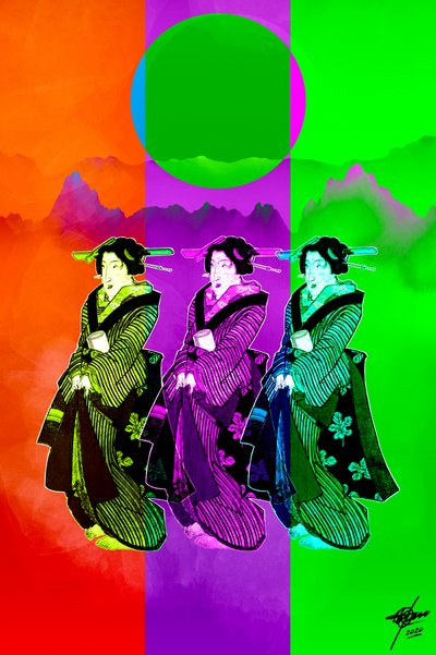 Pop-Art Geisha Trio von Osvaldo Russo