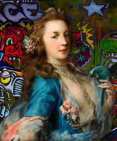 Rokoko Dame Graffiti von Osvaldo Russo