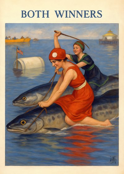 Vintage-Fischreiter von Osvaldo Russo