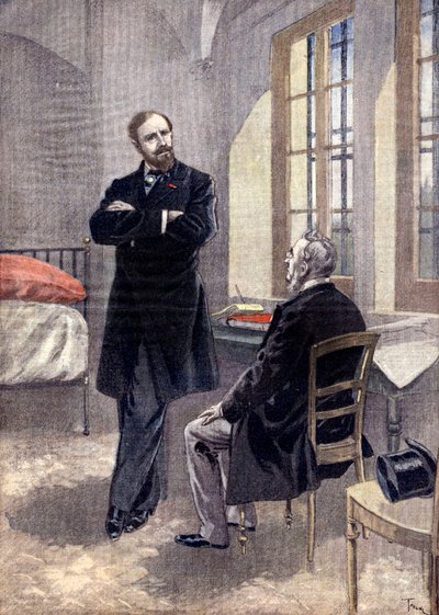 Paul Deroulede mit seinem Anwalt im Gefängnis La Santé von Oswaldo Tofani