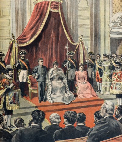 Spanisch-Amerikanischer Krieg, Regentin Maria Cristina von Österreich spricht zu den Cortes Generales von Oswaldo Tofani
