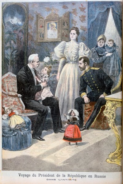Zar Nikolaus II. von Russland und Félix Faure, Präsident der Französischen Republik, 1897 von Oswaldo Tofani