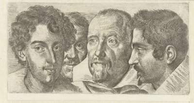 Porträt von Cosimo Orsino, Cesare Bartolotti, Sigmund Laire und ein Selbstporträt von Ottavio Leoni von Ottavio Mario Leoni