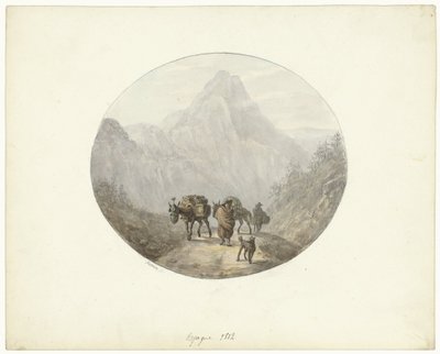 Berglandschaft in Spanien, mit Packeseln von Otto Baron Howen