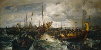 Die Schlacht bei Svolder, ca. 1883-4 von Otto Ludvig Sinding