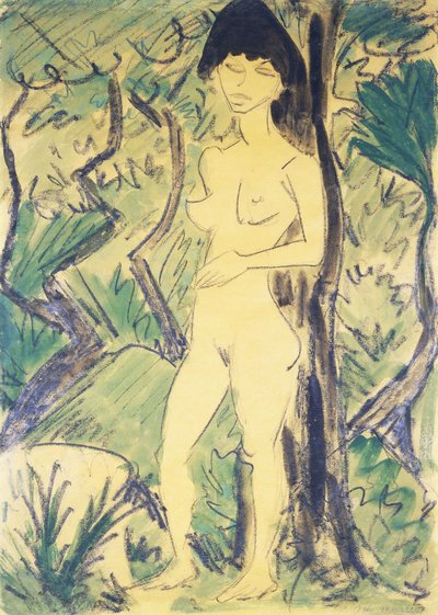 Akt im Wald, ca. 1922-1923 von Otto Mueller