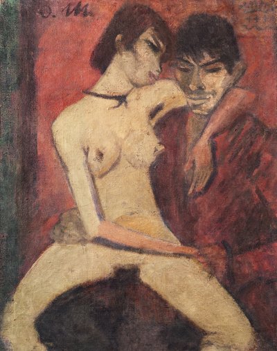 Sitzende Zigeunerliebhaber, 1922 von Otto Mueller