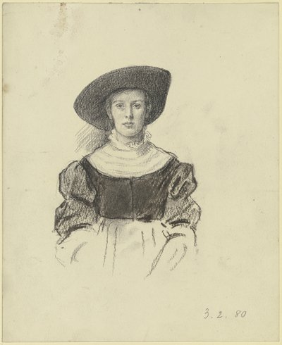 Portia aus der "Vorbereitung zum Kostümball" von Otto Scholderer