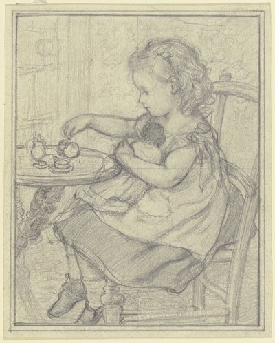 Tee mit Püppi von Otto Scholderer