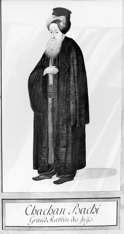 Chachan Bachi, der Oberrabbiner von Istanbul, ca. 1790 (Aquarell auf Papier) von Ottoman School