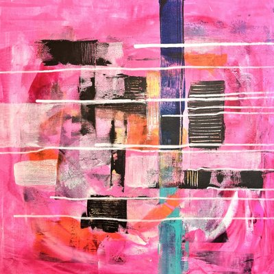 Lebendiges Pinkes Abstrakt von Owe Emfestav