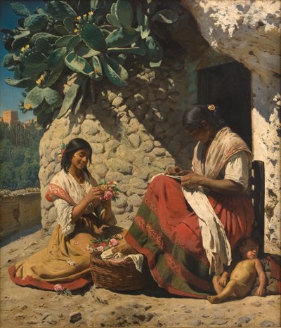 Zwei Zigeunerfrauen vor ihrer Hütte. Spanien von Peder Severin Krøyer