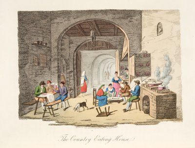 Das Landgasthaus, aus Italienische Szenerie, die Sitten, Bräuche und Vergnügungen der verschiedenen Staaten Italiens darstellend, veröffentlicht 1806 von P. van (after) Lerberghi