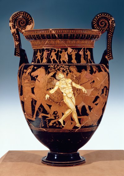 Attischer rotfiguriger Volutenkrater, der den Tod des bronzenen Riesen Talos darstellt von Painter Talos