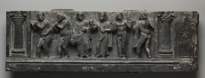 Bacchanalisches Relief, Pakistan, Gandhara, Buner-Gebiet, frühe Kushan-Periode (AD 1-320) von Pakistani School