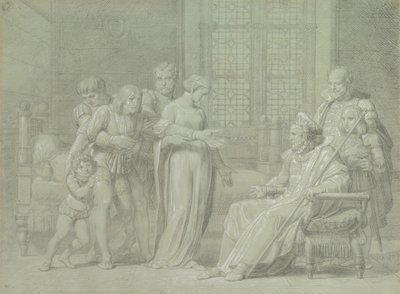 König Karl VIII. von Frankreich mit dem sterbenden Gian Galeazzo Sforza in Pavia, 1775-1860 von Palagi Filippo Pelagio