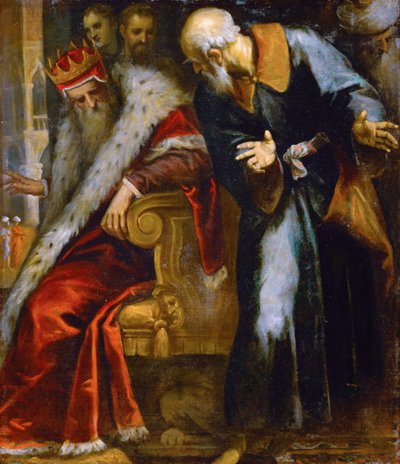 Der Prophet Nathan tadelt König David, von Palma il Giovane, Jacopo, der Jüngere von Palma Il Giovane