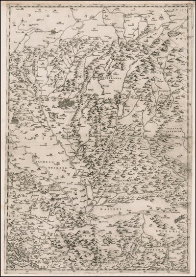 1513 Karte zentriert auf Siebenbürgen von Paolo Forlani von Paolo Forlani
