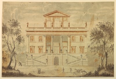 Zeichnung, Erhebung einer Villa, 1750–70 von Paolo Posi