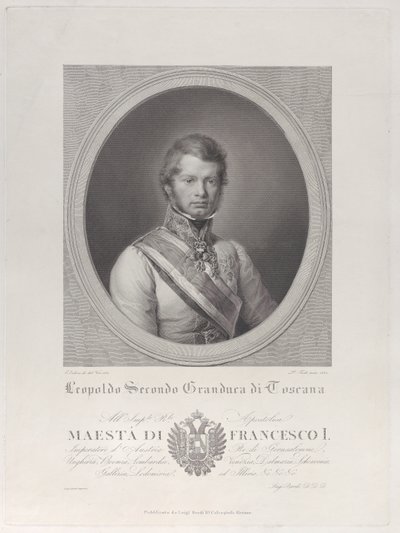 Ovales Porträt von Leopold II., Großherzog der Toskana, 1833 von Paolo Toschi