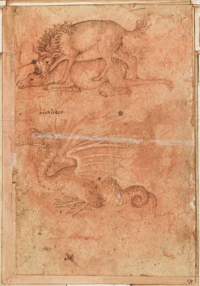 Ein Einhorn tötet eine Hirschkuh und einen Drachen von Paolo Uccello