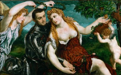 Allegorie (Mars, Venus, Victoria und Cupido) von Paris Bordone