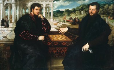 Zwei Schachspieler, um 1545 von Paris Bordone