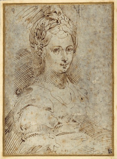 Halbfigur einer sitzenden Frau von Parmigianino