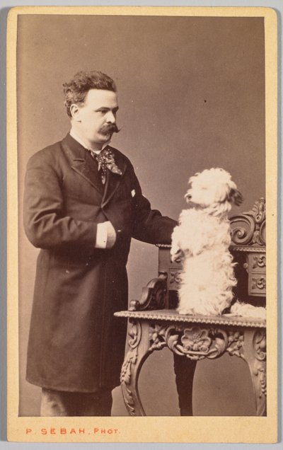 Porträt eines Mannes und seines Hundes, ca. 1880 von Pascal Sébah