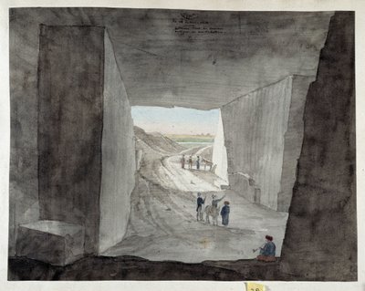 Ägypten. Innenansicht eines Steinbruchs am Berg Kattan von Pascal Xavier (after) Coste