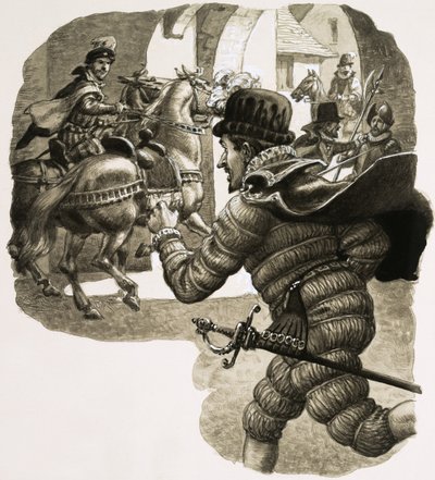 König Heinrich III. schlich sich wie einer seiner Untertanen aus Krakau von Pat (1907-95) Nicolle